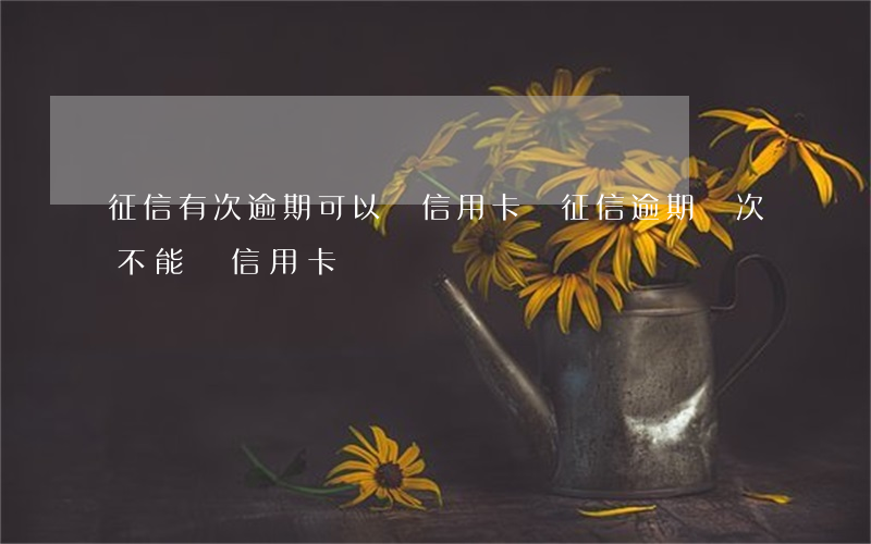征信有次逾期可以辦信用卡嗎 征信逾期幾次不能辦信用卡