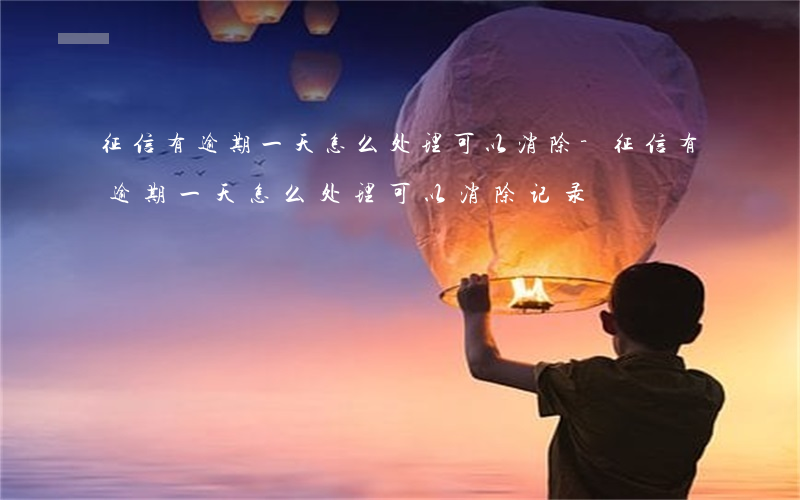 征信有逾期一天怎么处理可以消除-征信有逾期一天怎么处理可以消除记录