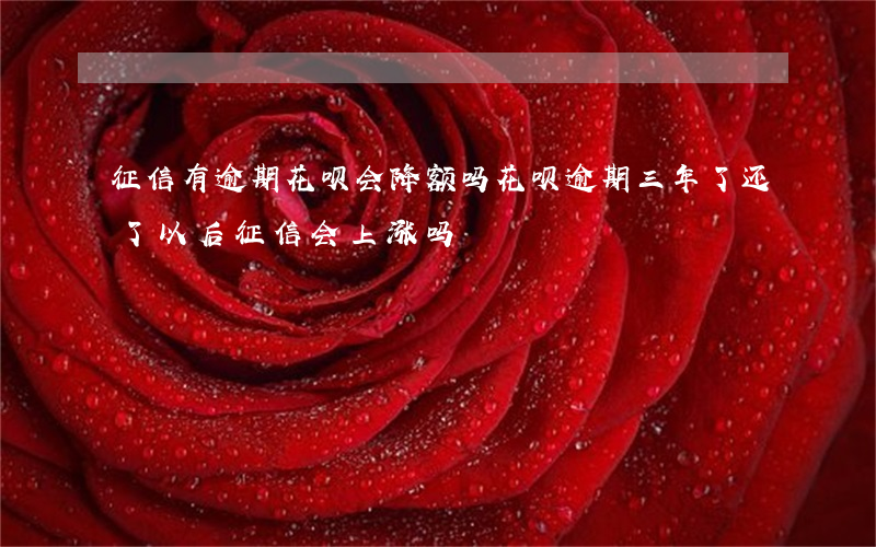 征信有逾期花呗会降额吗(花呗逾期三年了还了以后征信会上涨吗)