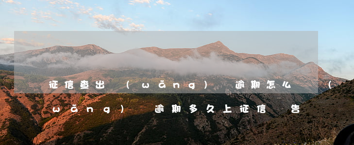 征信查出網(wǎng)貸逾期怎么辦(網(wǎng)貸逾期多久上征信報告)