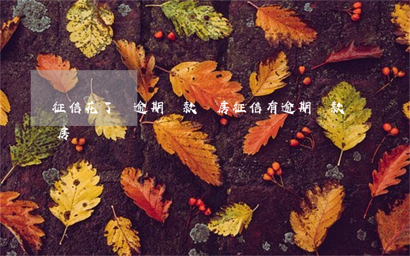 征信花了沒逾期貸款買房(征信有逾期貸款買房)