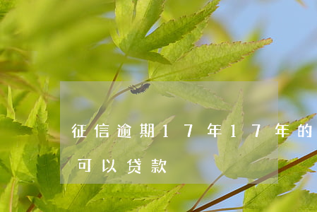 征信逾期17年(17年的征信逾期什么时间可以贷款)