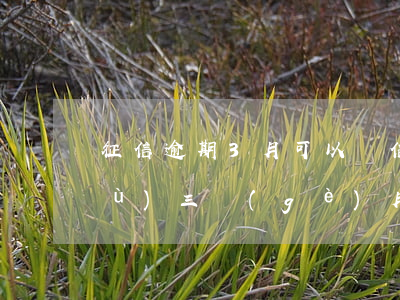 征信逾期3月可以辦信用卡(征信有連續(xù)三個(gè)月逾期可以辦信用卡么)