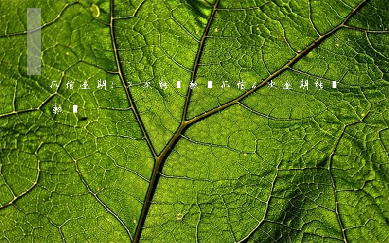 征信逾期57次能貸款嗎(征信6次逾期能貸款嗎)