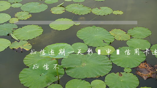 征信逾期一天影響申請信用卡(逾期一天影響征信不)