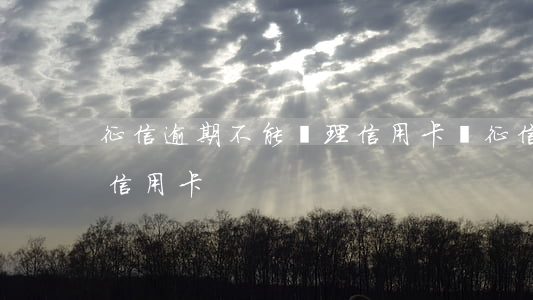 征信逾期不能辦理信用卡嗎(征信逾期能辦的信用卡)