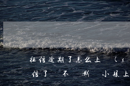 征信逾期了怎么上學(xué)(逾期了上征信了會不會影響小孩上學(xué))