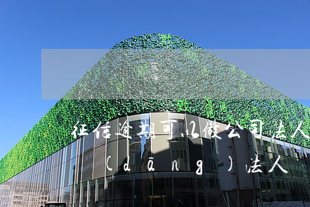 征信逾期可以做公司法人嗎(征信有逾期可以當(dāng)法人嗎)