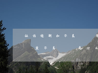 征信逾期和不良記錄有區(qū)別嗎(征信嚴重不良記錄是什么)