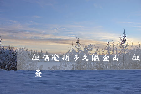 征信逾期多久能查出來（征信有逾期多久可以查）