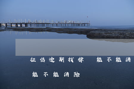 征信逾期找律師能不能消除(征信逾期找律師能不能消除)