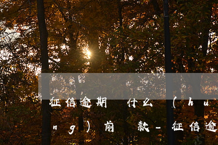 征信逾期為什么會(huì)顯示當(dāng)前還款-征信逾期為什么會(huì)顯示當(dāng)前還款金額