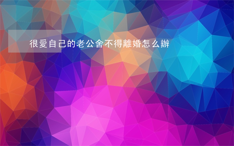 很愛自己的老公舍不得離婚怎么辦