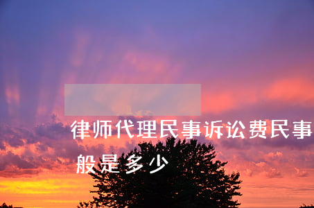 律师代理民事诉讼费(民事纠纷律师代理费一般是多少)