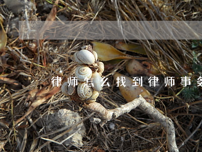 律师怎么找到律师事务所(律师事务所在哪)