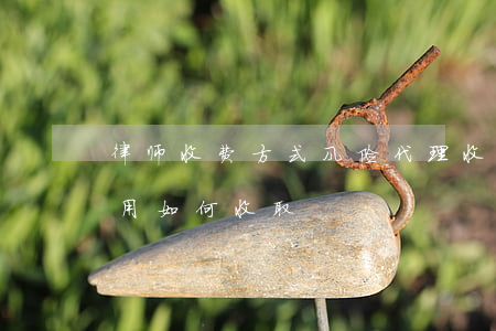 律师收费方式风险代理收费(律师风险代理费用如何收取)