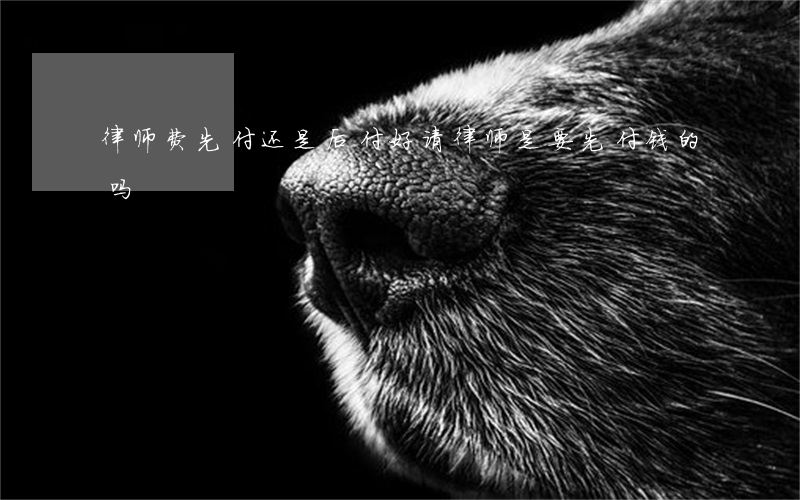 律师费先付还是后付好(请律师是要先付钱的吗)
