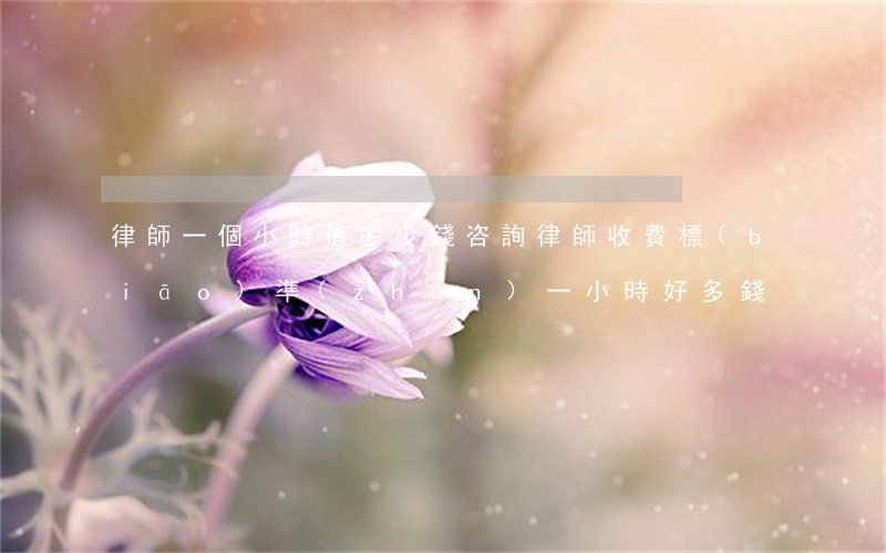 律師一個小時值多少錢(咨詢律師收費標(biāo)準(zhǔn)一小時好多錢)