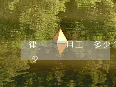 律師一個月工資多少(合肥律師一個月工資多少)