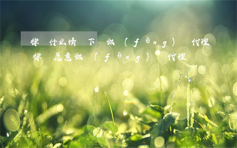 律師什么情況下會做風(fēng)險代理(律師愿意做風(fēng)險代理嗎)