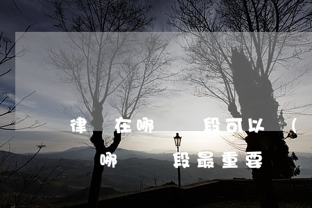 律師在哪個階段可以發(fā)揮作用(請律師哪個階段最重要)