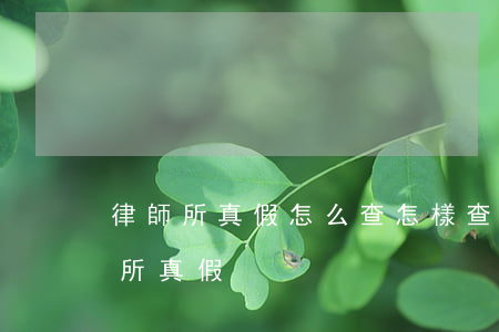 律師所真假怎么查(怎樣查律師事務(wù)所真假)