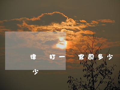 律師打一場官司多少錢(現在打官司律師費多少錢)