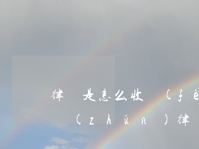 律師是怎么收費(fèi)標(biāo)準(zhǔn)(律師怎么收費(fèi)的,收費(fèi)比例)