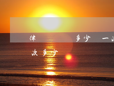律師會見費多少錢一次(刑事案件律師會見一次多少錢)
