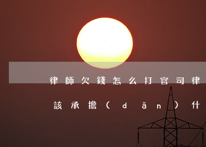律師欠錢怎么打官司(律師欠錢不還該怎么辦該承擔(dān)什么法律責(zé)任)