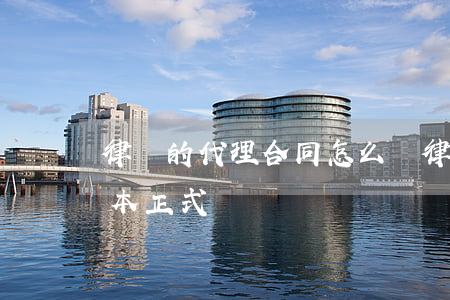律師的代理合同怎么寫(律師委托代理合同范本(正式))