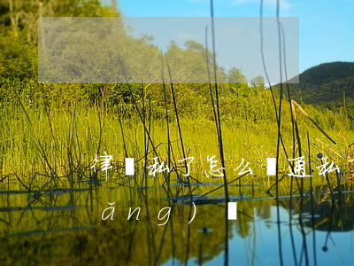 律師私了怎么溝通(私了需要律師在場(chǎng)嗎)