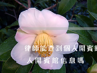 律師能查到個人開賓館信息嗎(律師能查到個人開賓館信息嗎)