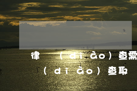 律師調(diào)查需要帶什么資料(律師調(diào)查取證需要什么材料)