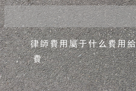 律師費用屬于什么費用(給律師的費用叫什么費)