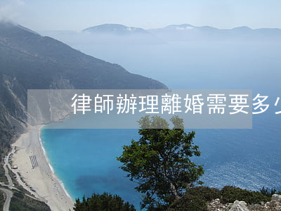 律師辦理離婚需要多少費用