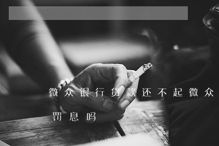 微众银行贷款还不起 微众银行贷款不还会有罚息吗