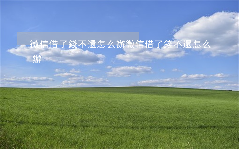 微信借了錢不還怎么辦（微信借了錢不還怎么辦）