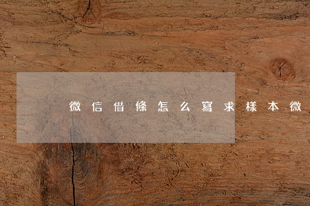 微信借條怎么寫求樣本(微信上的借條怎么寫)