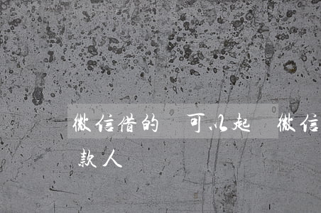微信借的錢可以起訴(微信借的錢可以起訴還款人嗎)