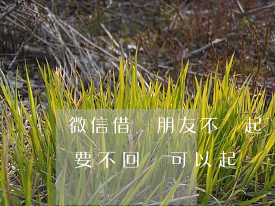 微信借給朋友不還起訴-微信借給朋友的錢要不回來可以起訴嗎?