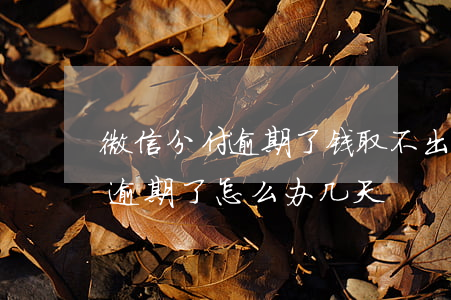 微信分付逾期了钱取不出来怎么办 微信分付逾期了怎么办几天