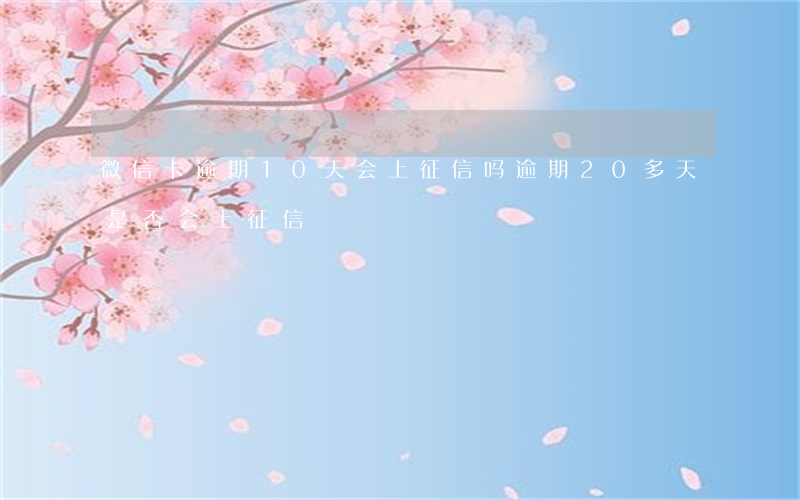 微信卡逾期10天会上征信吗(逾期20多天是否会上征信)