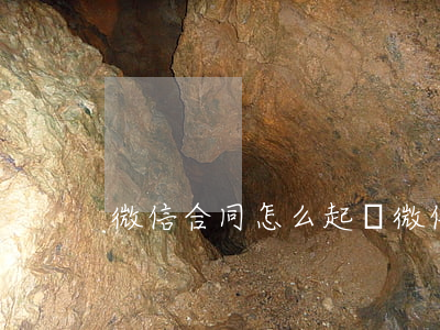 微信合同怎么起訴(微信合同怎么起訴)