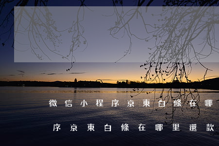 微信小程序京東白條在哪里還款-微信小程序京東白條在哪里還款啊