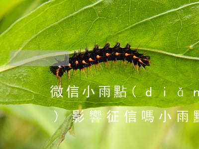 微信小雨點(diǎn)逾期過會(huì)影響征信嗎 小雨點(diǎn)小額貸款上征信嗎