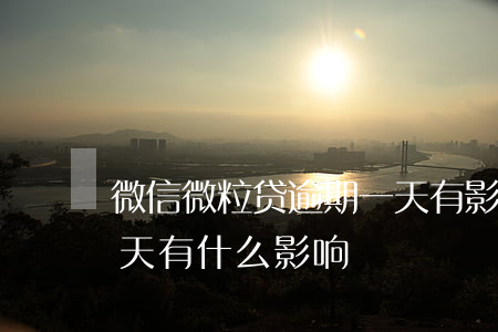 微信微粒贷逾期一天有影响吗 微粒贷逾期一天有什么影响