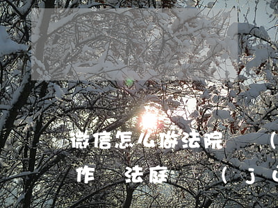 微信怎么做法院證據(jù)(微信是否可以作為法庭證據(jù))