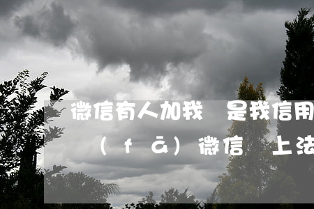 微信有人加我說是我信用卡逾期（信用卡逾期發(fā)微信說上法庭）