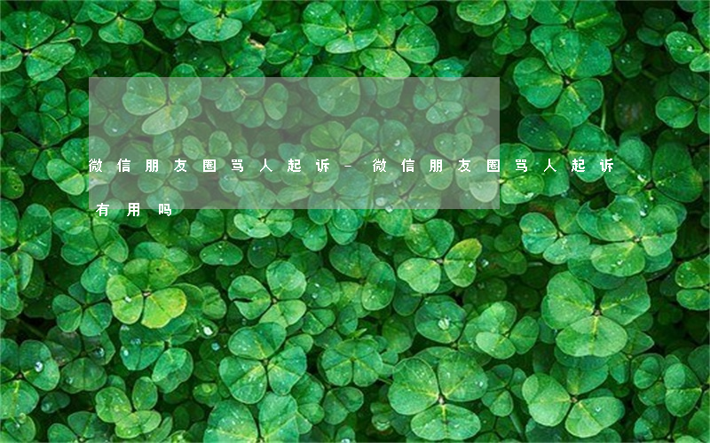 微信朋友圈骂人起诉-微信朋友圈骂人起诉有用吗